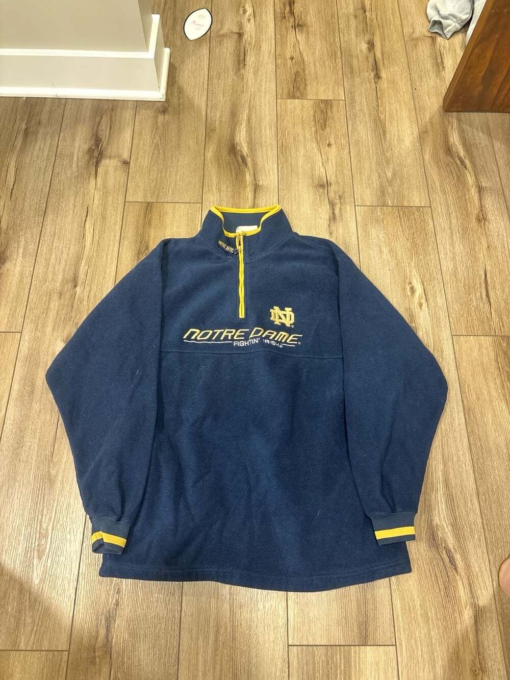 Vintage Lee Sport Notre Dame Fighting Irish Quarter Zip Fleece Pullover M
